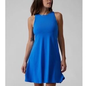 Athleta Santorini Thera Tencel Mini Dress Hemisphere Blue • Large Petite